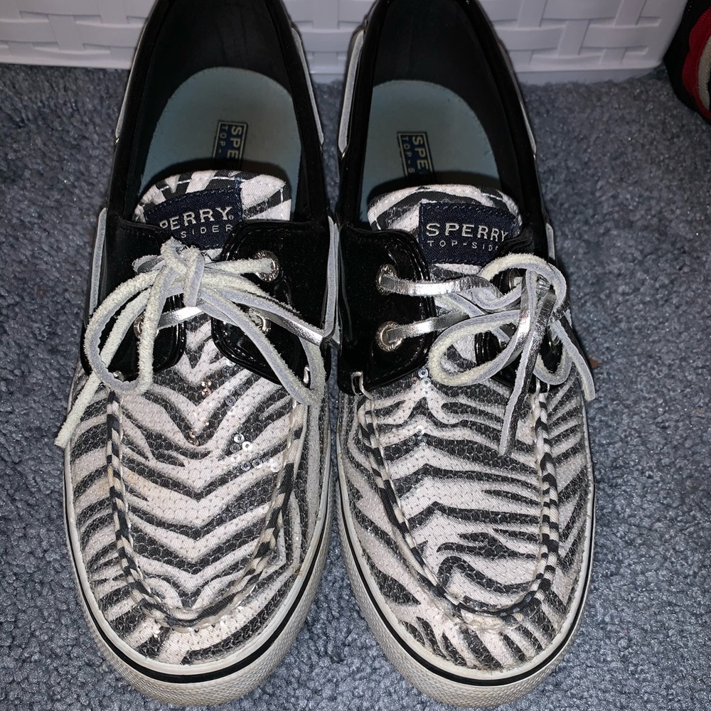 Zebra Sequin Sperry